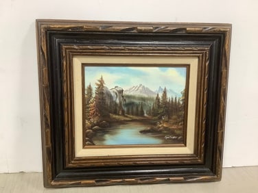 Framed and signed scenic painting(16in.x18in.)