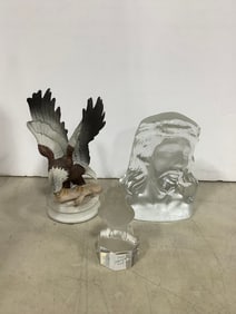 Goebel crystal glass statues, Eagle statue(7.5in.tall) and Jesus glass statue
