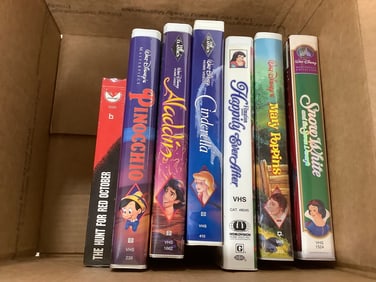 VHS tapes(Aladdin, Snow White, and more)