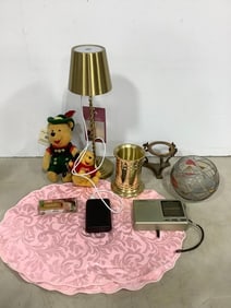 Winnie the Pooh dolls, portable LED metal touch lamp(14in.tall), and more