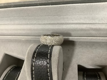 Sterling silver mens ring diamond chip