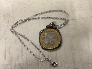 Sterling silver coin necklace