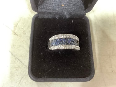 Sterling Silver Ring with Diamonds