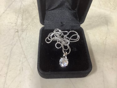 Sterling Silver Necklace with Stone