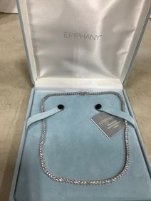 Sterling Silver Necklace with Diamonds