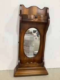 Wooden Shelf With Mirror (11.25inx27.5inx6in)