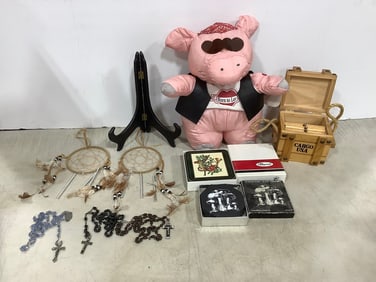 Dreamcatchers, coasters, Hallmark squeezy rider doll, and more