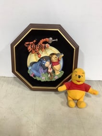 Winnie the Pooh doll and framed wall decor(11in.x11in.)