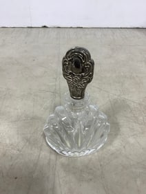 Vintage Godinger silver and glass perfume bottle(4in.tall)