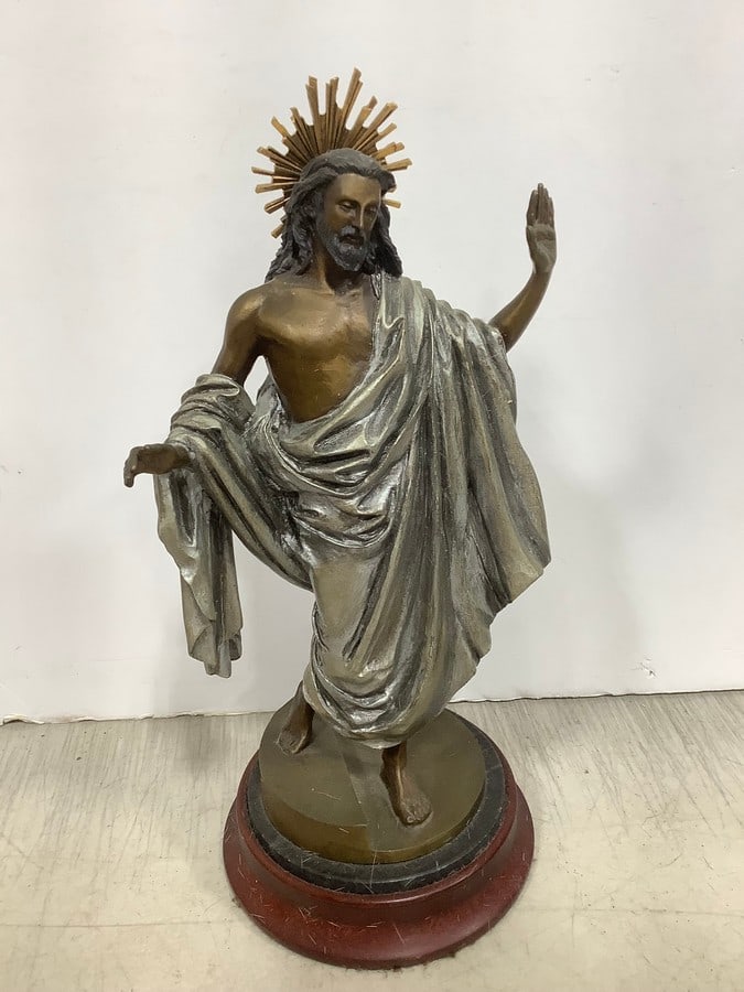 Franklin Mint 2000 Hot-Cast Bronze Jesus Statue (13in Tall) (1 of 1)