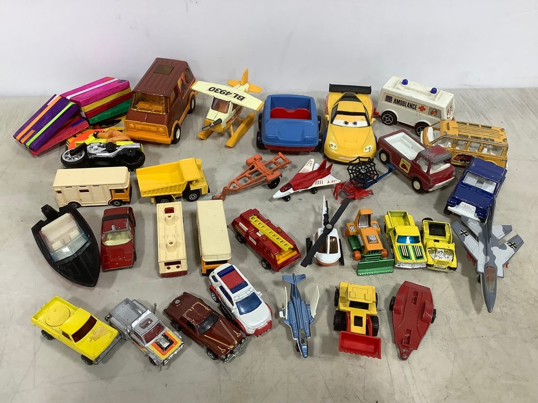 Various Diecast Cars (Tootsie Toy, etc), Wooden Ladder Toy, and more: Various Diecast Cars (Tootsie Toy, etc), Wooden Ladder Toy, and more