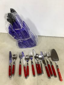 Knife Set and Mardi Gras Stainless Steel Utencils