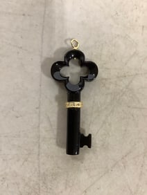 14kt With Diamonds Black Onyx Keychain