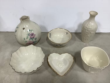 Various Lenox Vases, Bowls, and more (Tallest - 8in)