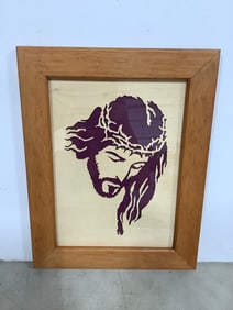 Framed Wooden Jesus Artwork (11.5inx15in)