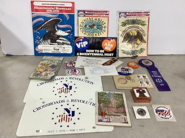 Vintage Bicentennial Decals, Booklets, Crossroads of the Revolution Plates, Pins, and more