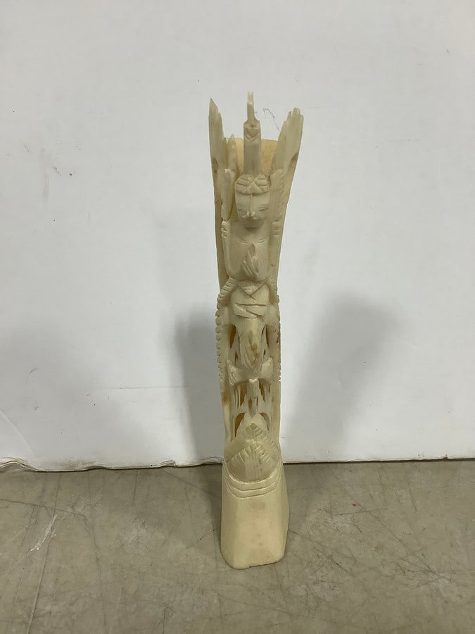 Carved bone statue(7in.tall): Carved bone statue(7in.tall)