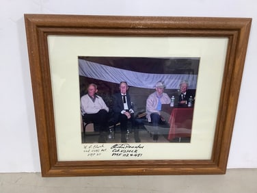 WWII Fighter Pilots signed photographic print in frame(13.5in.x16.5in.)
