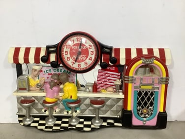 Vintage Coca-Cola clock(12.5in.x20.5in.)