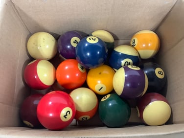 Pool balls and triangle rack