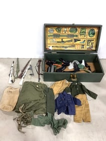 G.I. Joe uniforms, weapons, and case