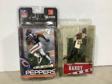 Macfarlane Julius Peppers Defensive End Action Figure and NFL Kyle Hardy Action Figure *new in box*