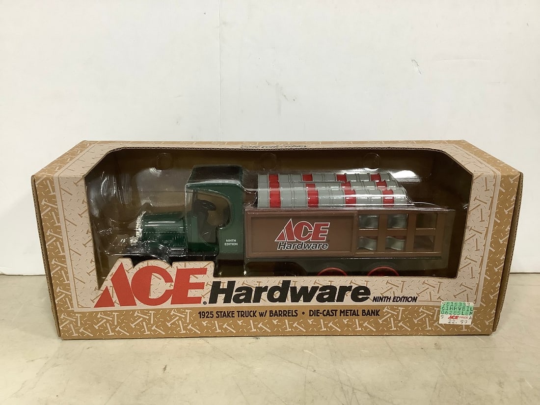 Ace Hardware 1925 Stake Truck with Barrels Metal Bank: Ace Hardware 1925 Stake Truck with Barrels Metal Bank