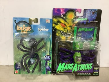 A Bugs Life Spider Figure and Mars Attacks Spider Figure *new in box*