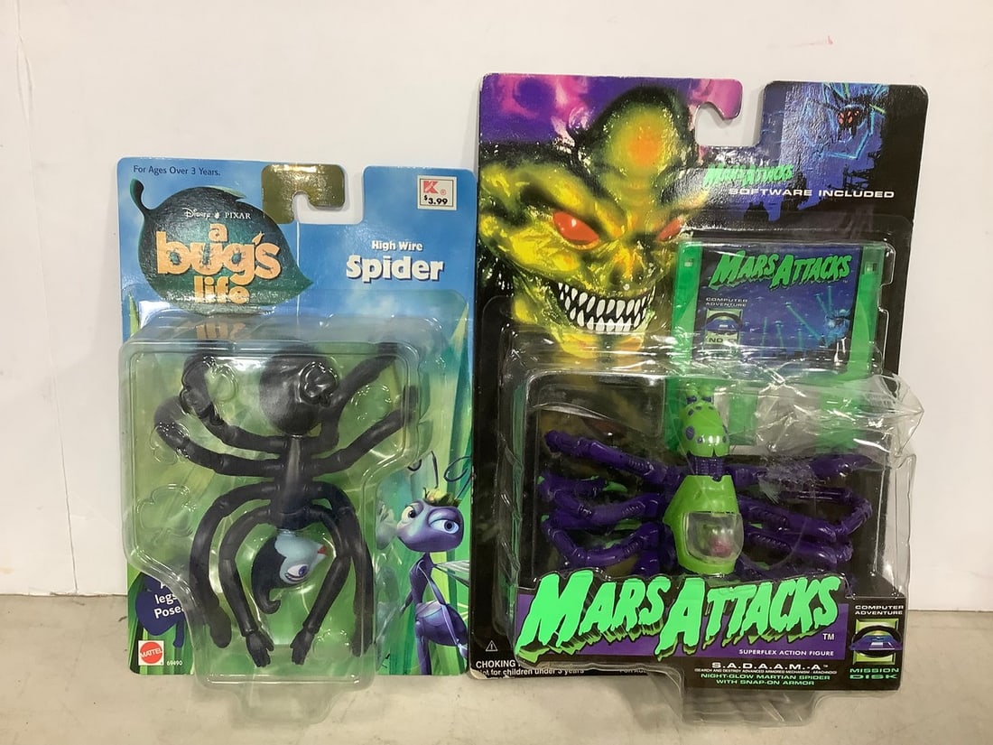 A Bugs Life Spider Figure and Mars Attacks Spider Figure *new in box* (1 of 1)