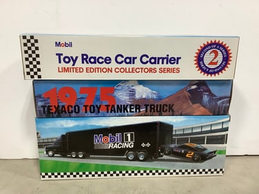 1975 Texaco Toy Tanker Truck and Mobil Car Carriers *new in box*