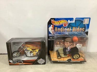 Hotwheels Jason Williams Diecast Metal Car and Hotwheels M&M Motorcycle *new in box*