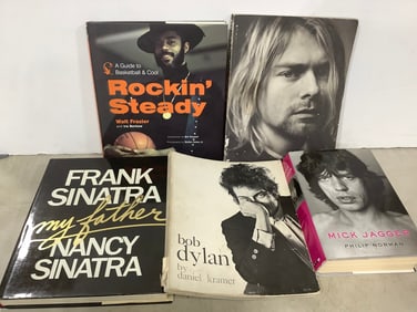 Various RocknN' Roll Books (Bob Dylan, Mick Jagger, etc)