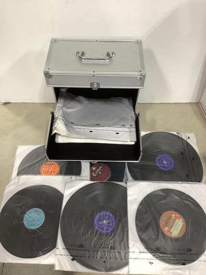 Record Case (13.5inx13.25inx7.5in) with Vintage Records (1 of 1)