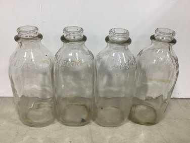 Various 1qt Glass Milk Bottles (9in Tall)