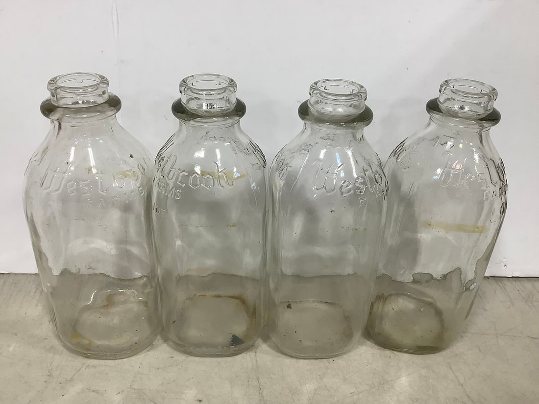 Various 1qt Glass Milk Bottles (9in Tall): Various 1qt Glass Milk Bottles (9in Tall)