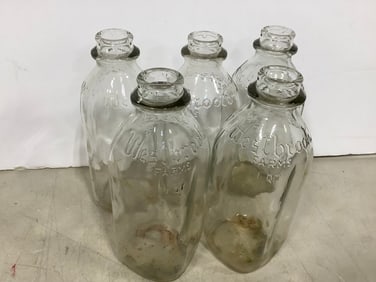 Vintage Westbrook Farms Milk Bottles (9in Tall)