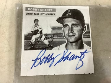 Bobby Shantz signed print(3.75in.x3.75in.)
