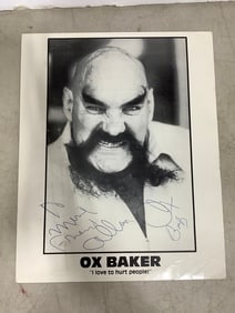 Ox Baker signed black and white photographic print (8inx10in)