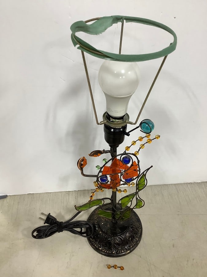 Stained Glass Decoative Lamp (19in Tall) *needs repair piece included*