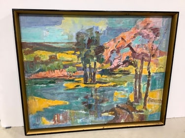 Framed and Signed Painting (31.25inx25.25in)