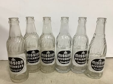 Empty Mission Beverages Glass Bottles (8in Tall)