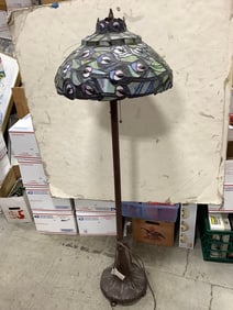 Stained Glass Shade Floor Lamp (58.5in Tall)