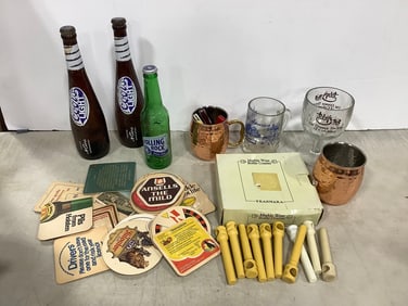 Marble wine bottle coaster, Godinger cups, vintage coasters, and more(tallest 11.5in.)