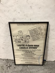 Peanuts Goodwin theater original poster(14.5in.x24.5in.-frame damaged)