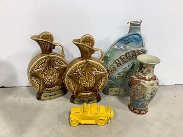 Decorative vase, Avon aftershave, Beam decanters, and more(tallest 12in.)