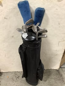 MacGregor golf club bag full of various clubs