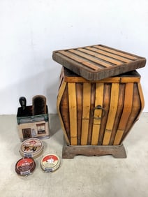 Bamboo style organizer(11in.x11in.x15in.) and shoe cleaning accessories
