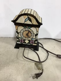 Stained glass clock(10.5in.tall)