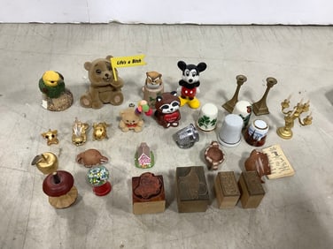 Thimbles and various trinkets(2in.tall)