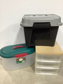Various organizer bins